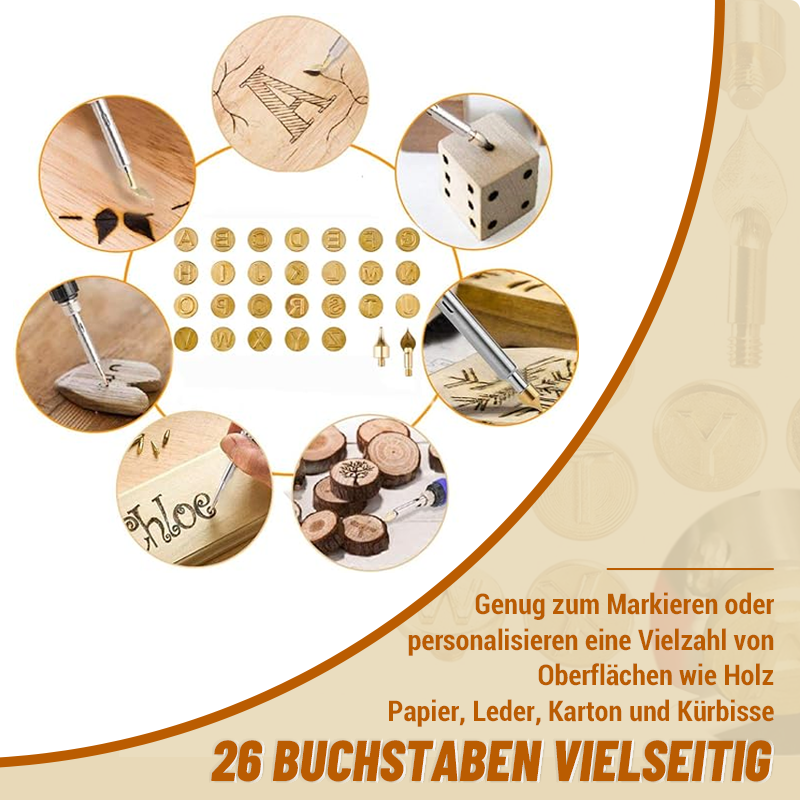 26 Buchstaben Kupferform -DIY Holzverbrennung / Schnitzset