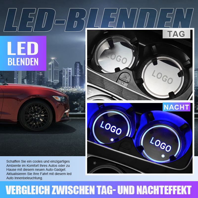 LED Untersetzer Leucht Auto Wasser Tasse Untersetzer Halter 7 Bunte RGB  Licht USB Lade Led Atmosphäre Licht Auto