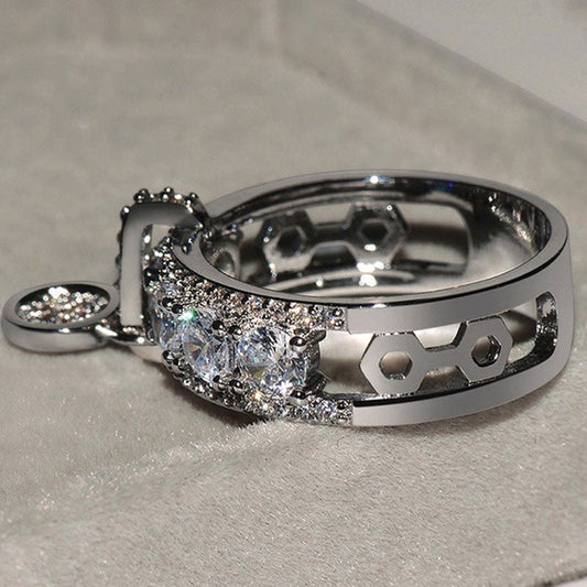 Fashion Zircon Ring Women Plated Rings